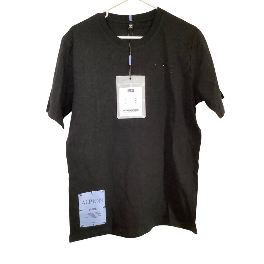 MCQ Albion Men's LG Black Graphic Cotton Short Sleeve T Shirt Streetwear S7-18